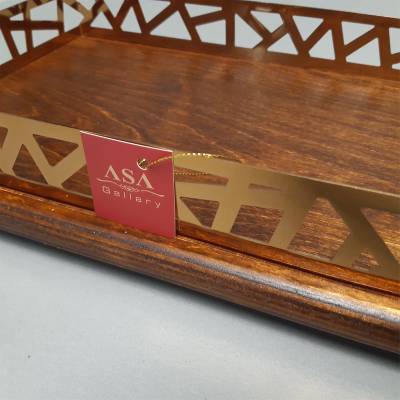 بهترین سینی چوبی مستطیل سنگی آسا گالری مدل 2320-2-B