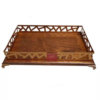 سینی چوبی مستطیل سنگی آسا گالری مدل 2320-2-B